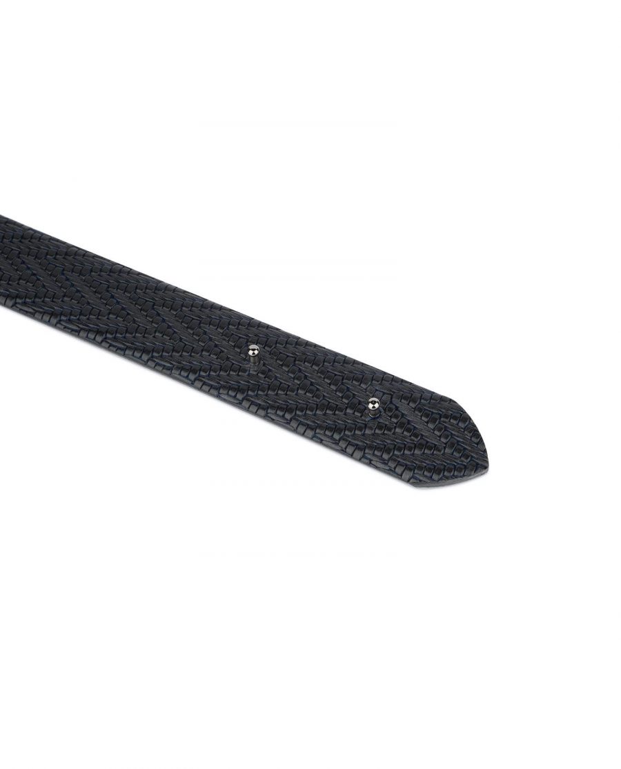 embossed navy blue mens belt without buckle 35usd 28 42 1