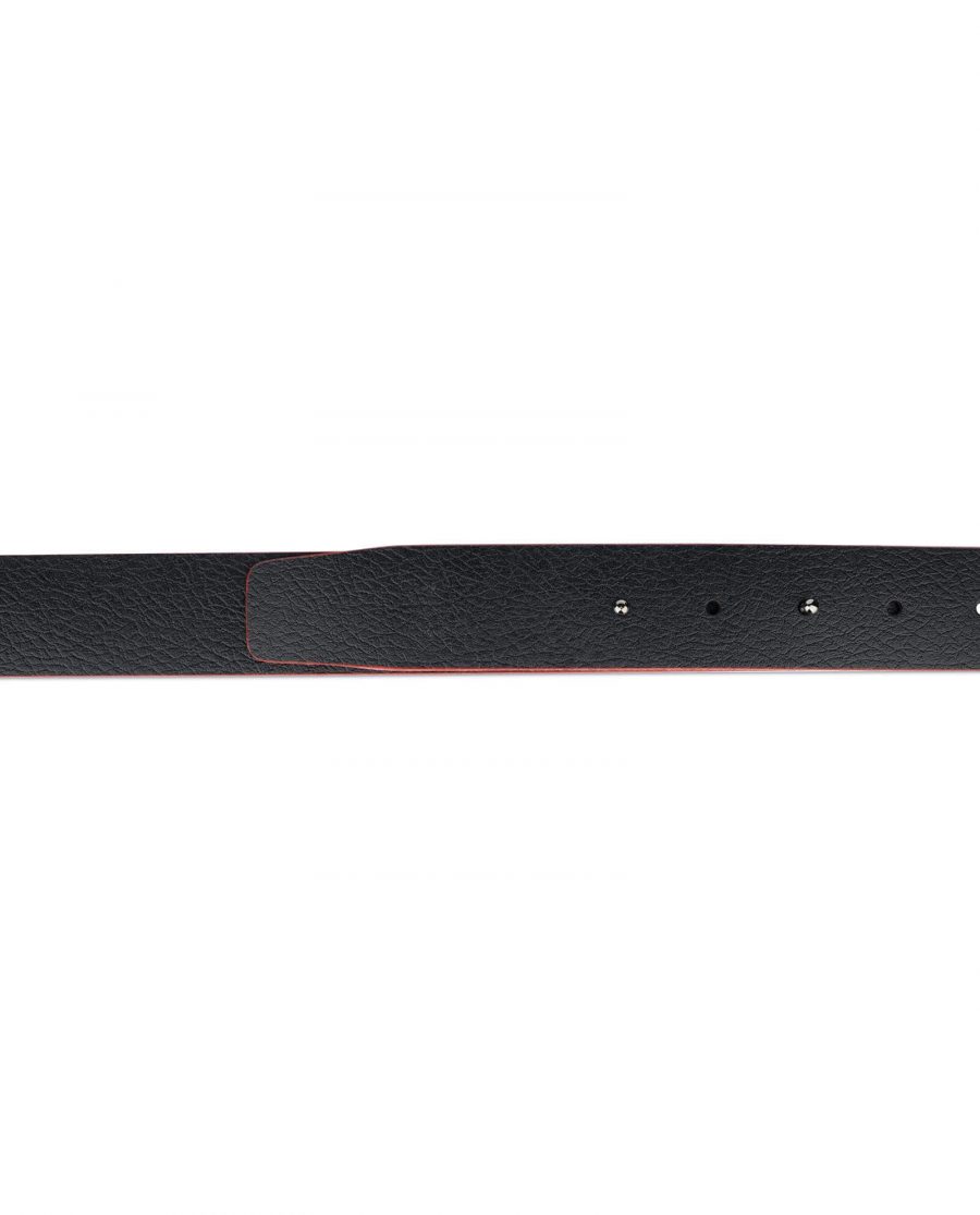 Buy Mens Black Red Edge Leather Belt Without Buckle | LeatherBelts