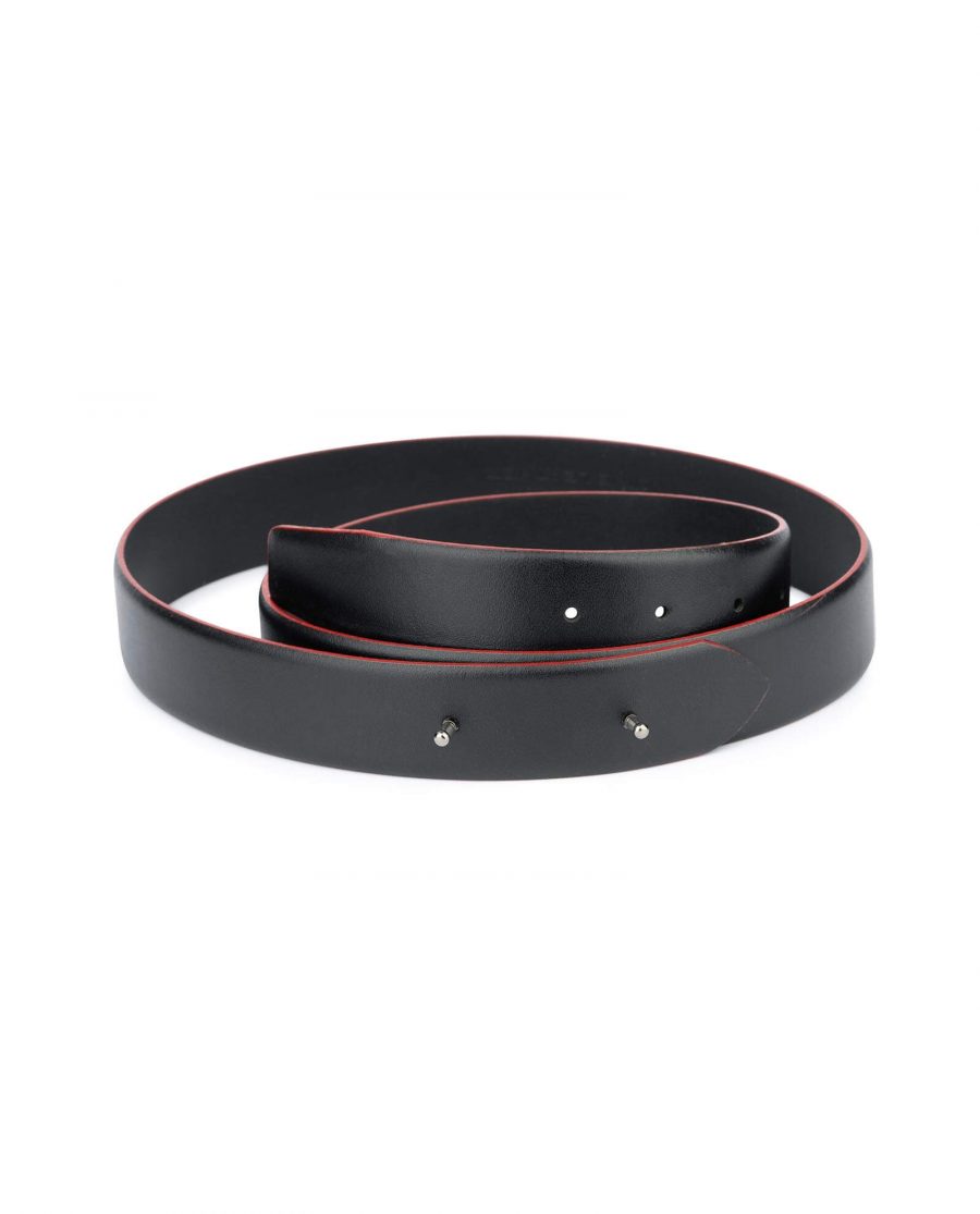 mens black red edge leather belt without buckle 35usd 28 42 1