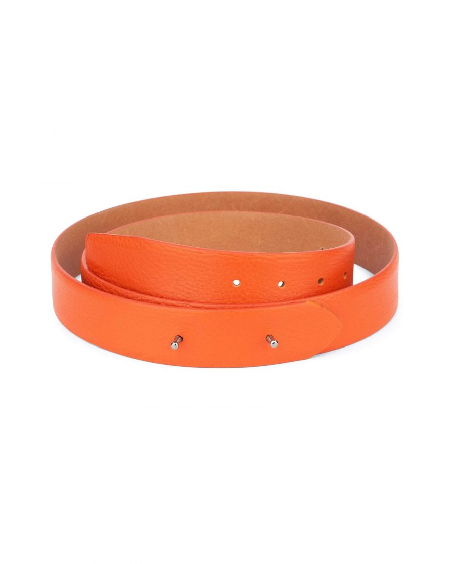 mens orange leather belt without buckle 35usd 28 42 1