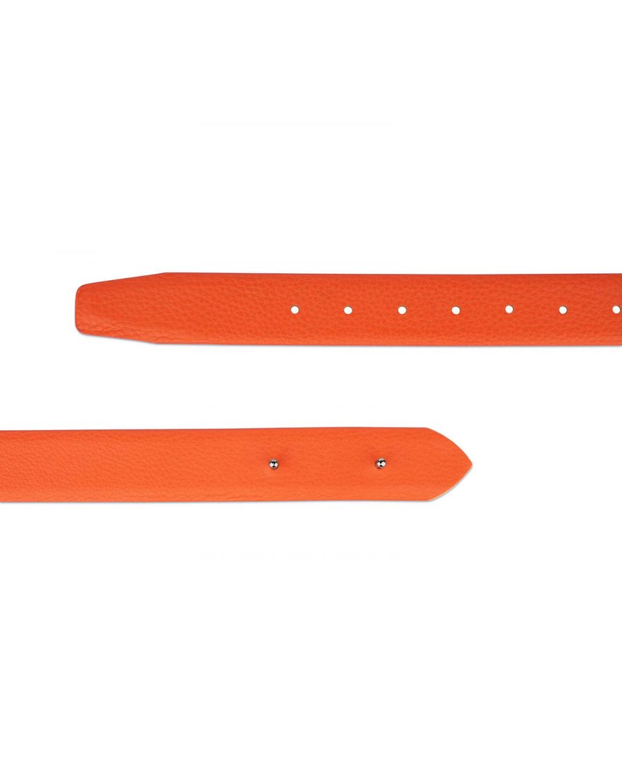 mens orange leather belt without buckle 35usd 28 42 2