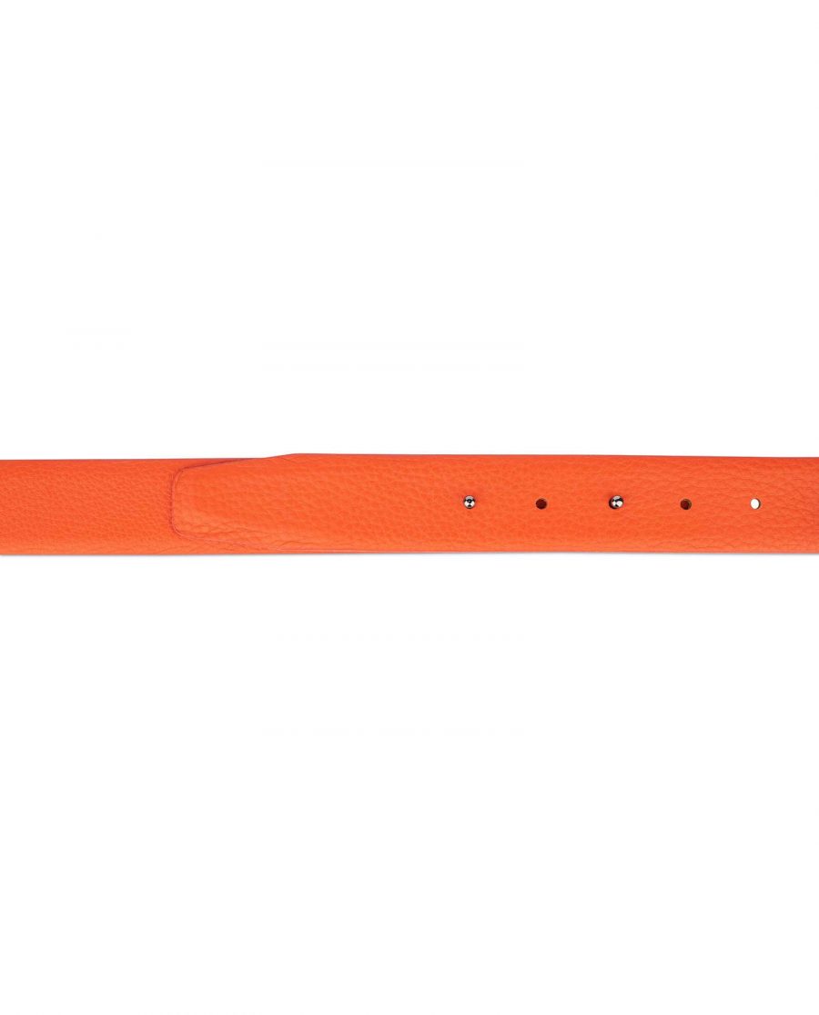 mens orange leather belt without buckle 35usd 28 42 3