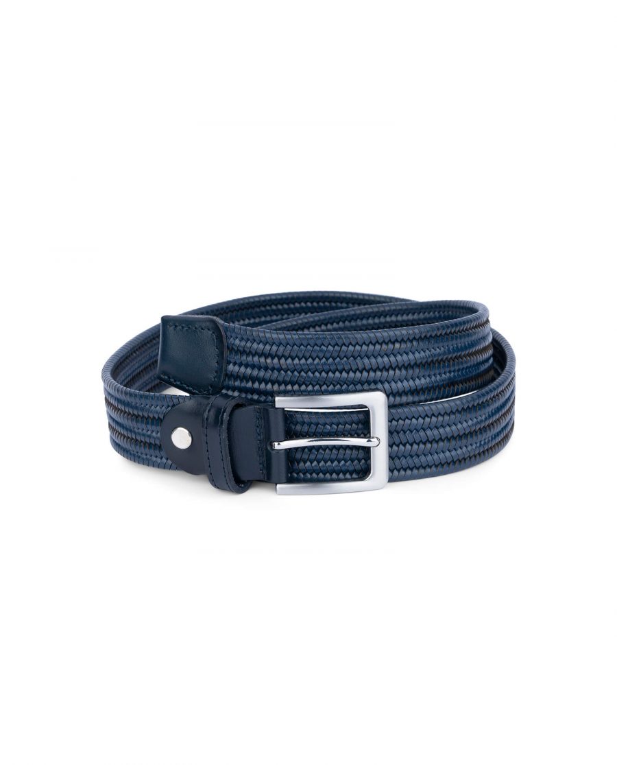 navy blue braided stretch belt for men 35usd 4