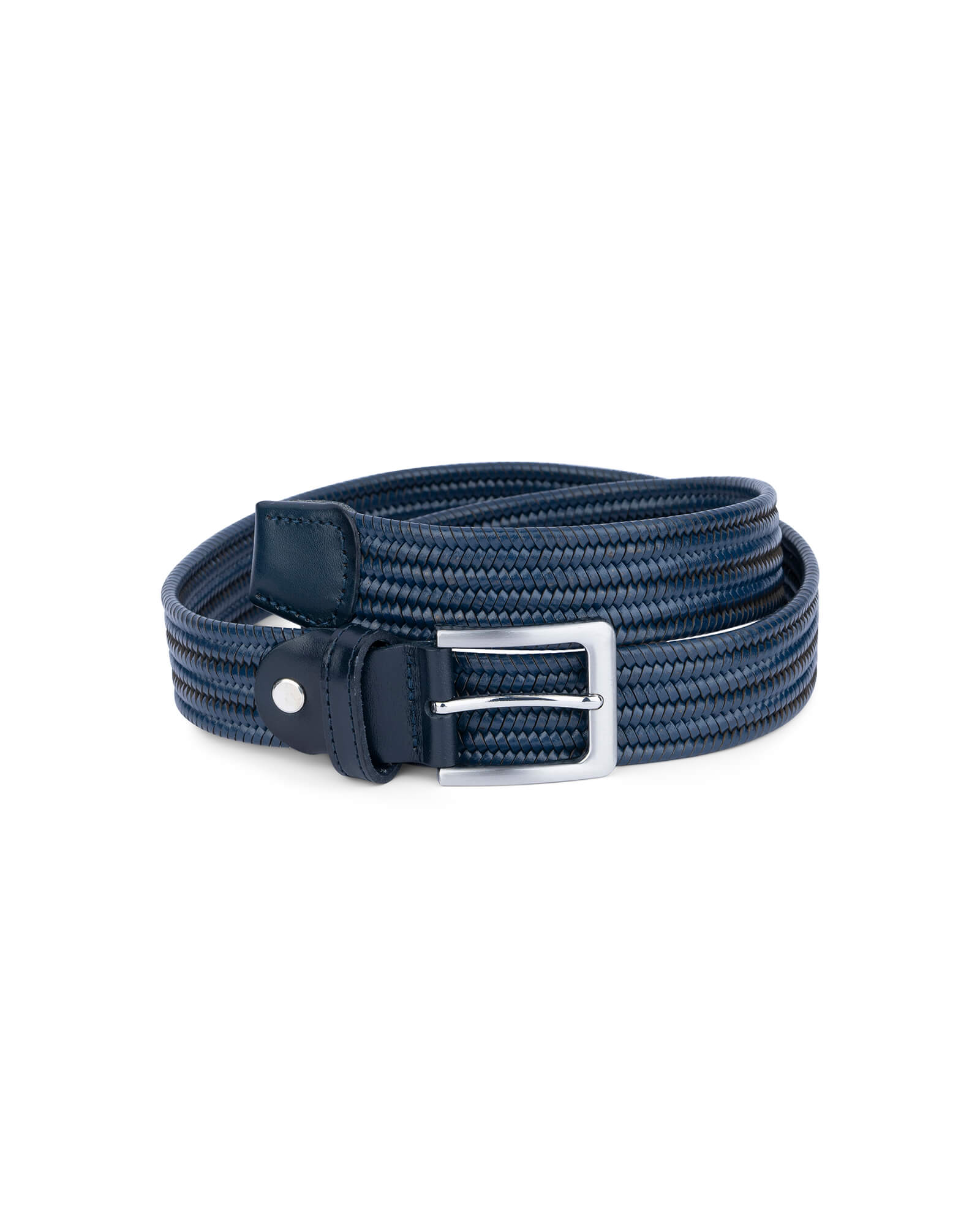 Buy Navy Blue Braided Stretch Belt For Men | LeatherBeltsOnline.com