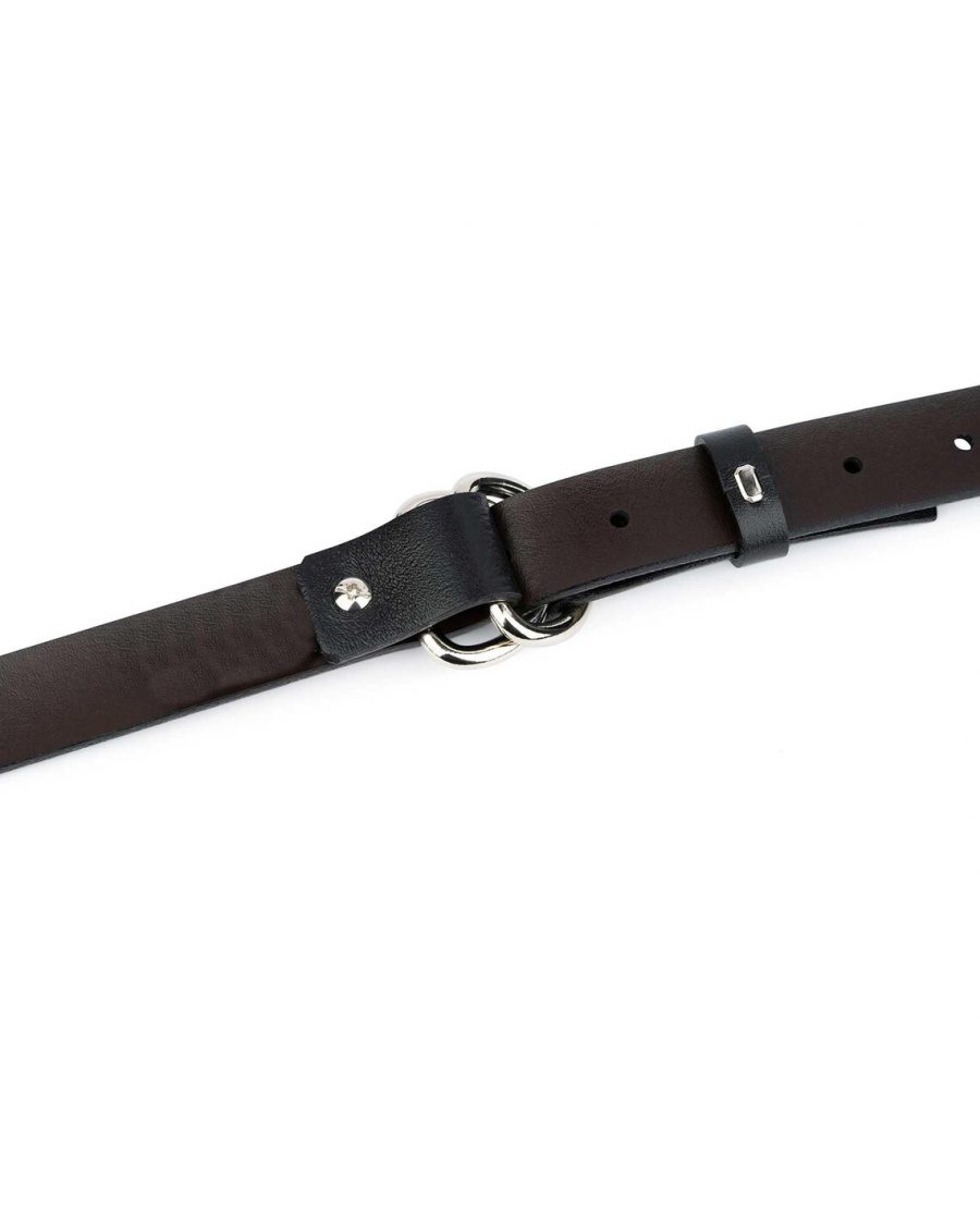 Black Leather D Ring Belt 4