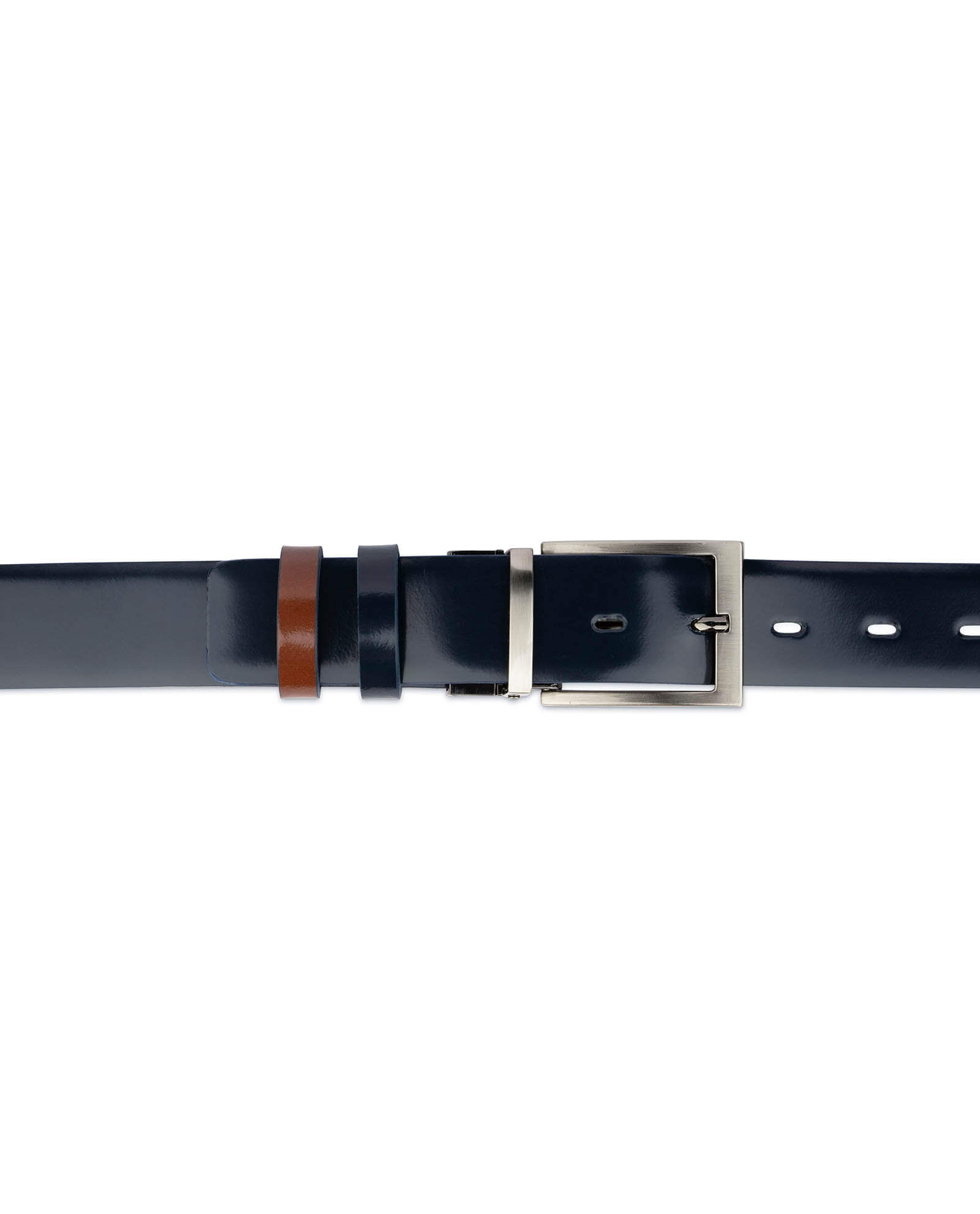 Buy Men's Belt Reversible Navy Blue Brown - 3.5cm | LeatherBeltsOnline