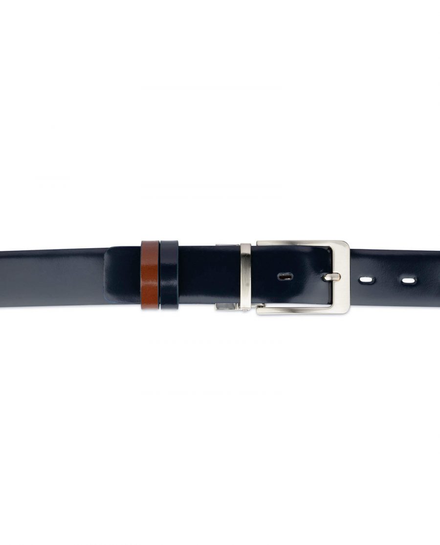 mens reversible leather belt blue brown 3 5cm 29usd 5