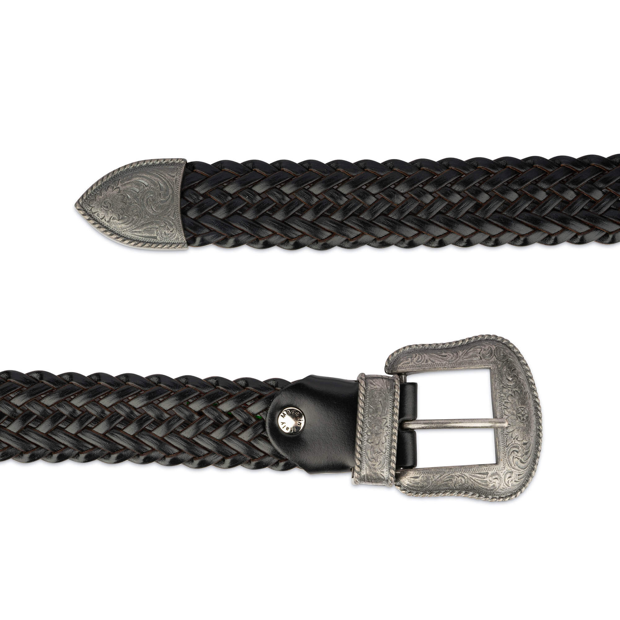 Black Elegant Braided Vegan Belt For Men - 35MM – The Whistle