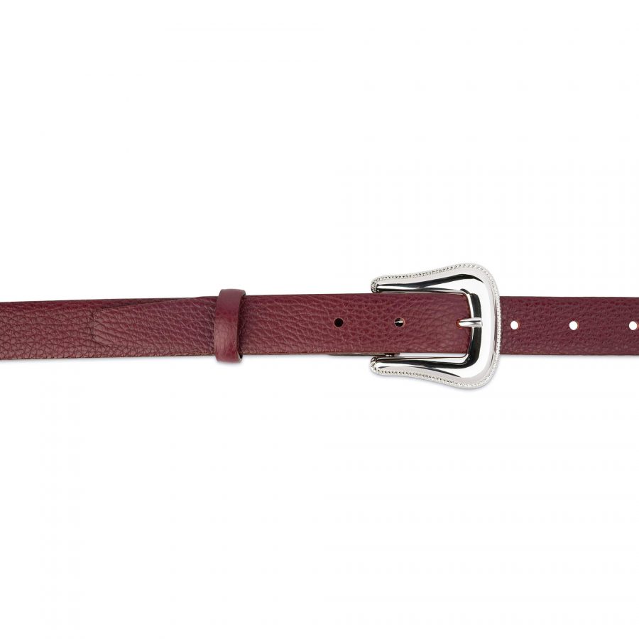 burgundy western belt for women with nickel free buckle 28 40 65usd 2