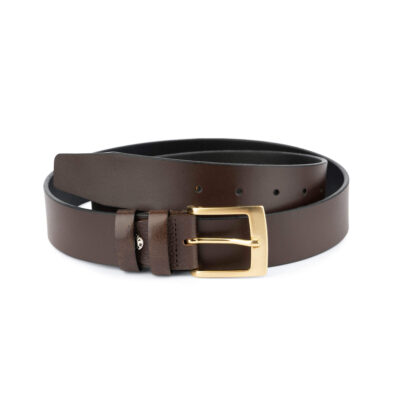 mens brown belt with gold buckle 75usd 1