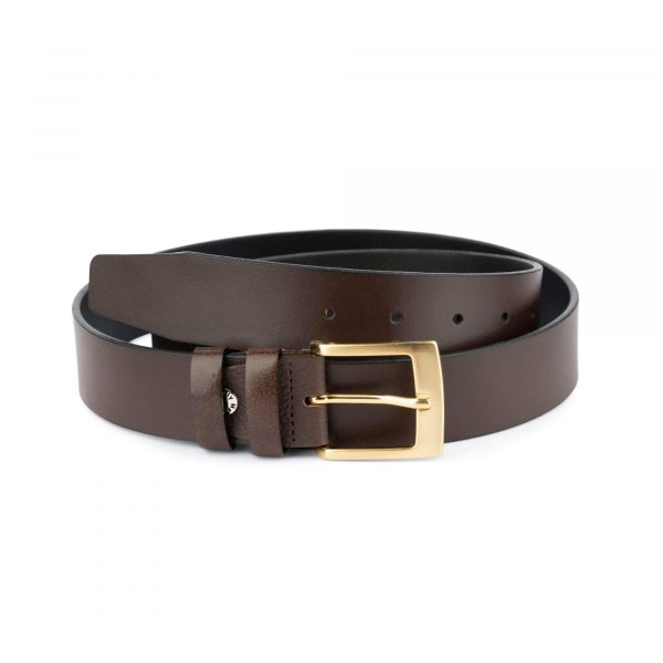 mens brown belt with gold buckle 75usd 1