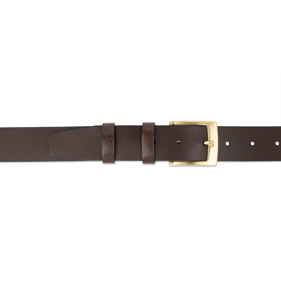 mens brown belt with gold buckle 75usd 2
