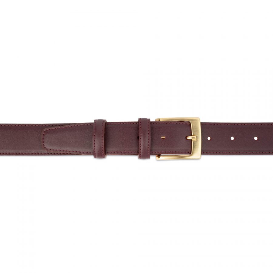 mens burgundy belt with golden buckle 75usd 3