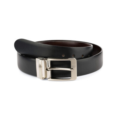reversible mens belt with silver buckle black brown 3 5 cm 28 40 45usd 1