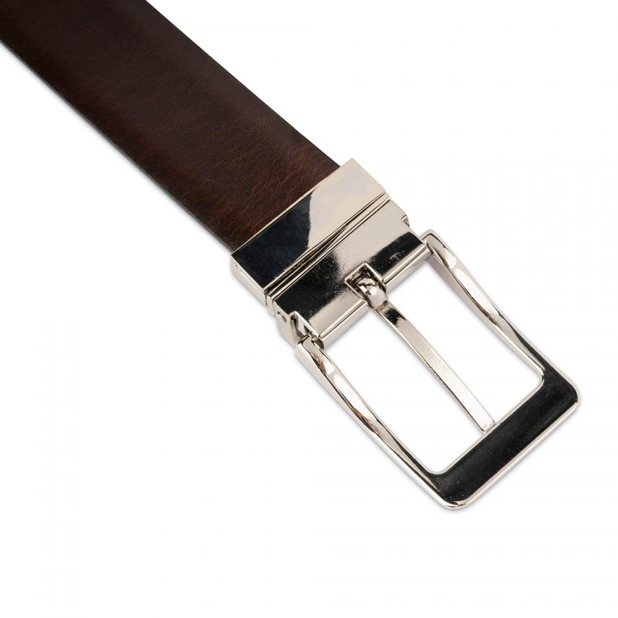 reversible mens belt with silver buckle black brown 3 5 cm 28 40 45usd 4