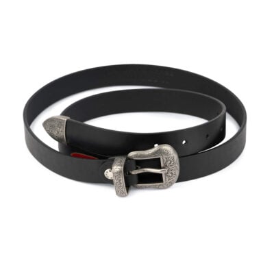 western belts for women black full grain leather 1 inch 28 42 45usd 1