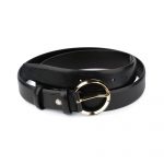 Buy Womens Black Belt With Gold Buckle | 35 Mm Circle