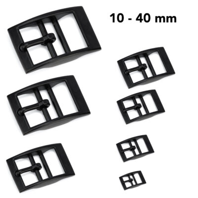 Black Center Bar Belt Buckle All Sizes 10 40mm 1