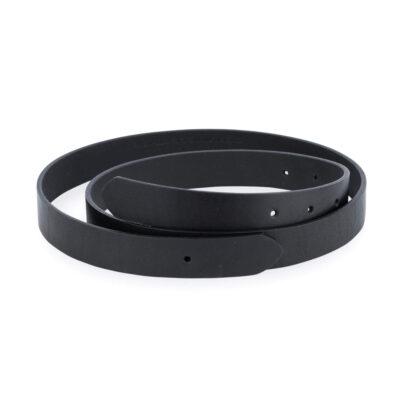 Black Full Grain Leather Belt Strap No Buckle 25 Mm 1