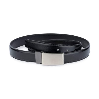 Black Mens Belt For Suit Genuine Leather 3 0 Cm 1