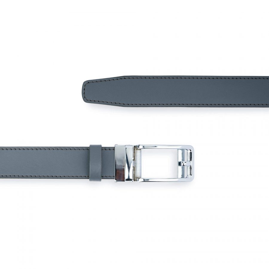 Gray Mens Ratchet Belt With Silver Buckle 4
