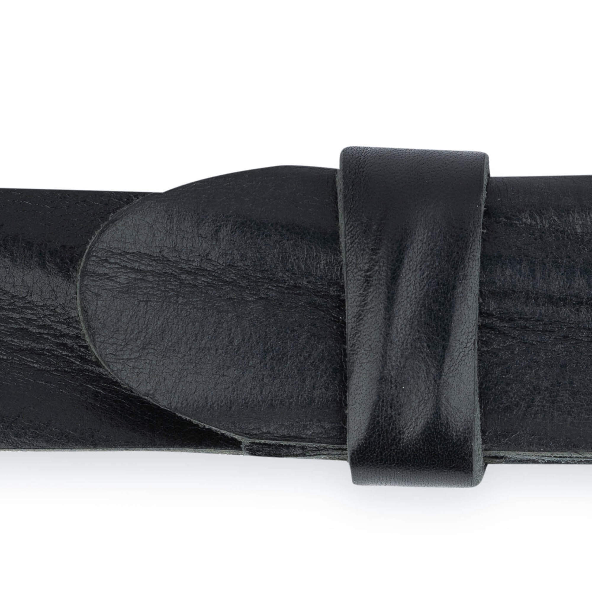 Large Black Faux Leather Belt