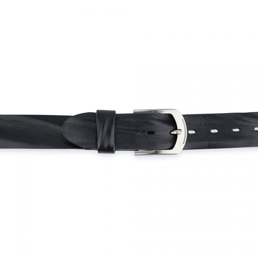 Mens Belt For Jeans Black Full Grain Leather 4