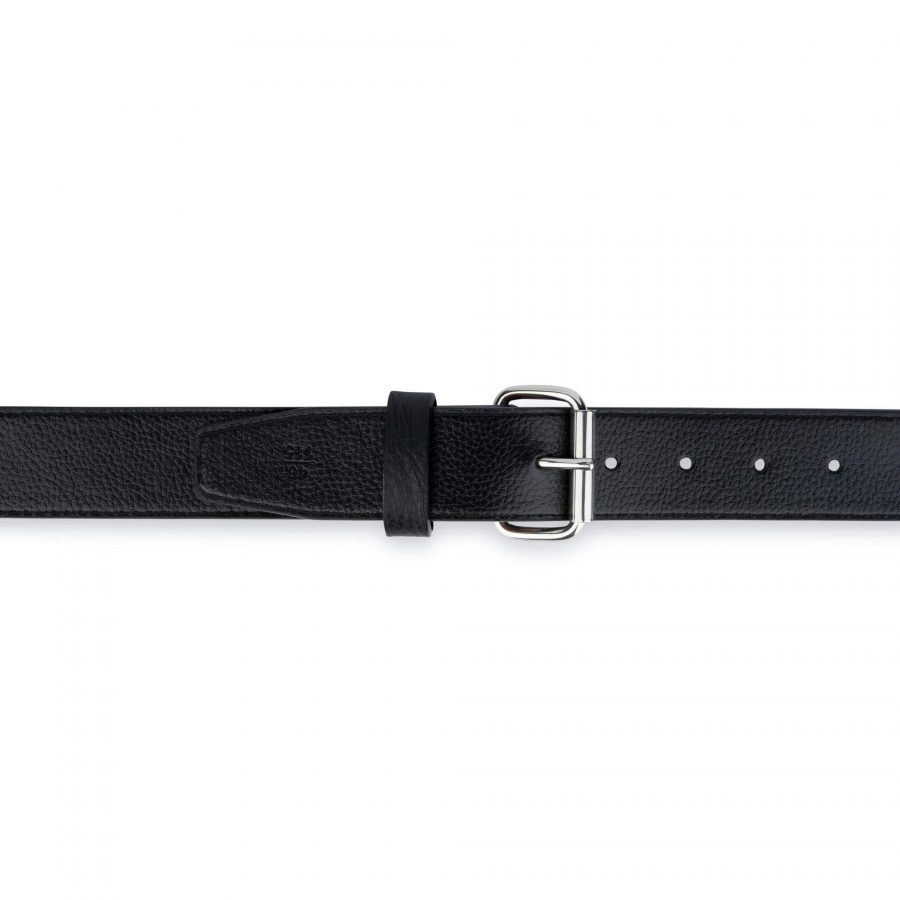 Buy Mens Black Vegan Belt With Roller Buckle | LeatherBeltsOnline.com