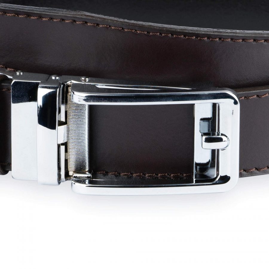 Mens Brown Comfort Click Belt With Silver Buckle 2