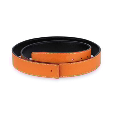 Orange H Belt Strap Reversible Vegan Leather 38 Mm 1