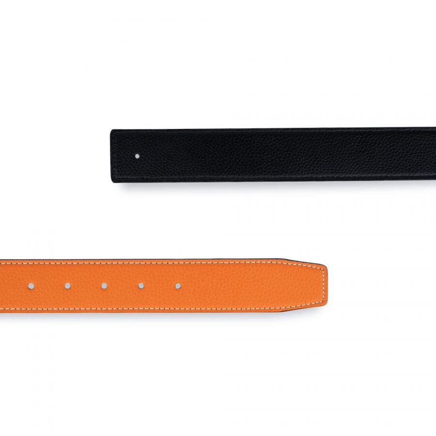 Orange H Belt Strap Reversible Vegan Leather 38 Mm 6