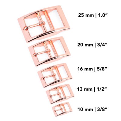 Rose Gold Center Bar Belt Buckle 25 mm Collage