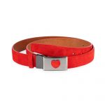Buy Red Suede Belt With Heart Buckle | LeatherBeltsOnline.com display picture 3