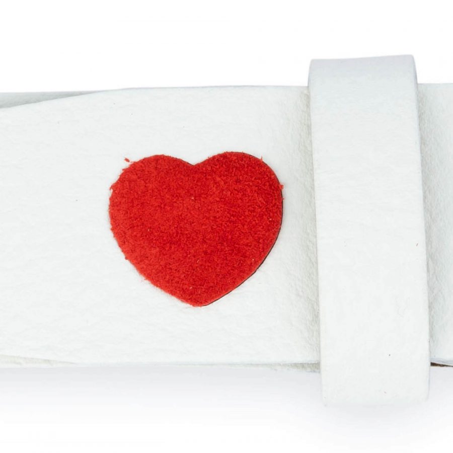 white leather belt with red hearts 5