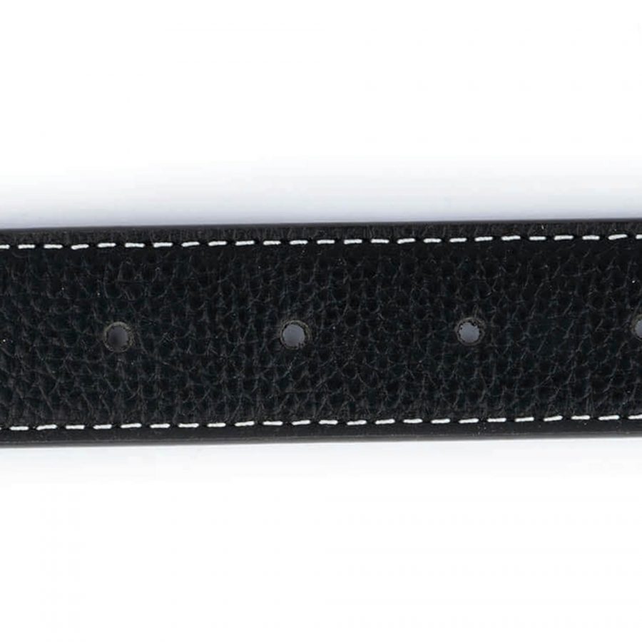 black leather belt with brass buckle 32 mm 5