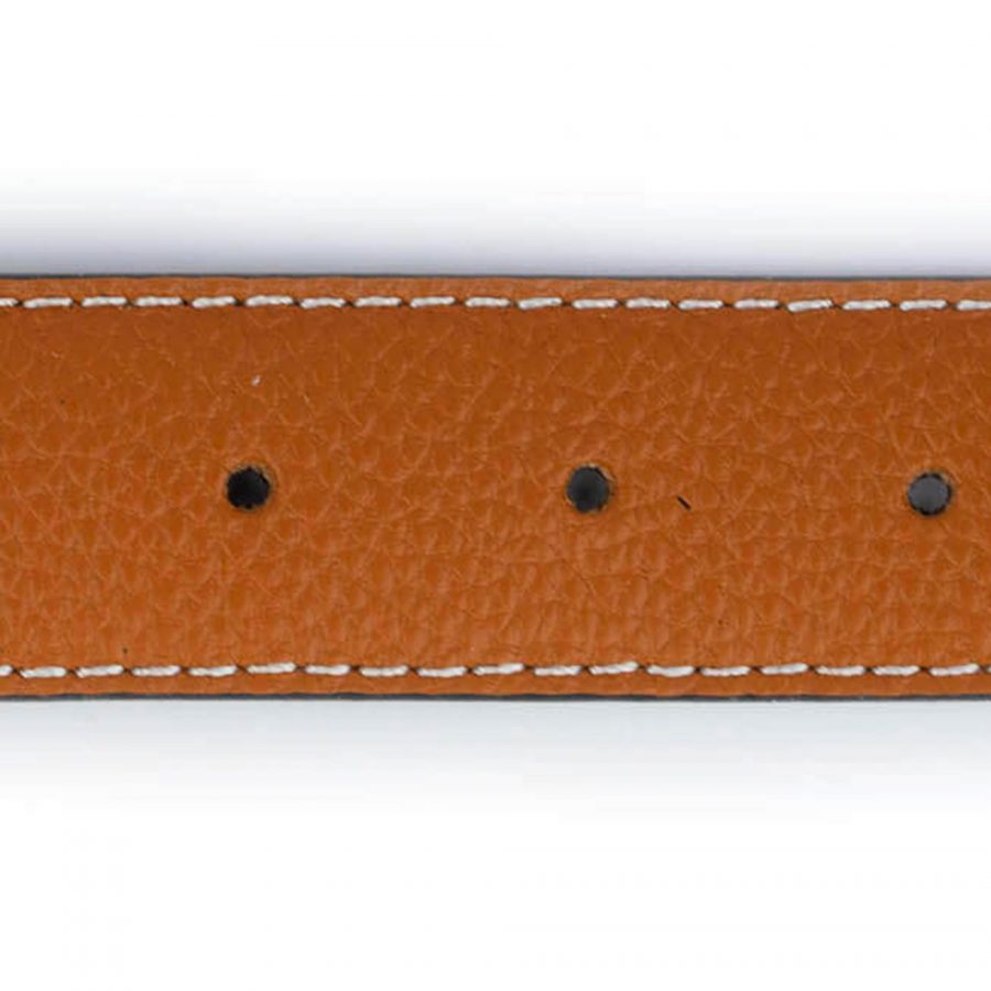 tan leather belt with brass buckle 32 mm 5