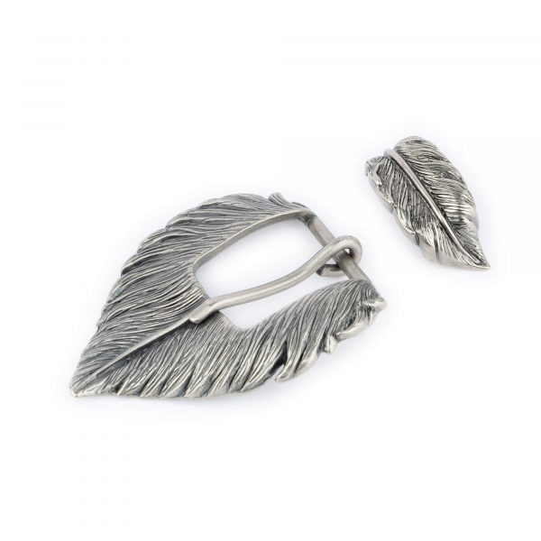 women leaf belt buckle 2 piece set solid metal 1