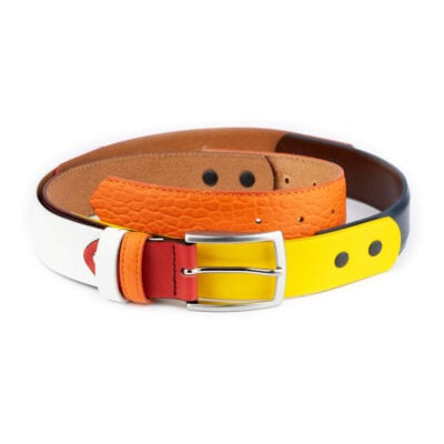 crazy multipiece real leather belt 1