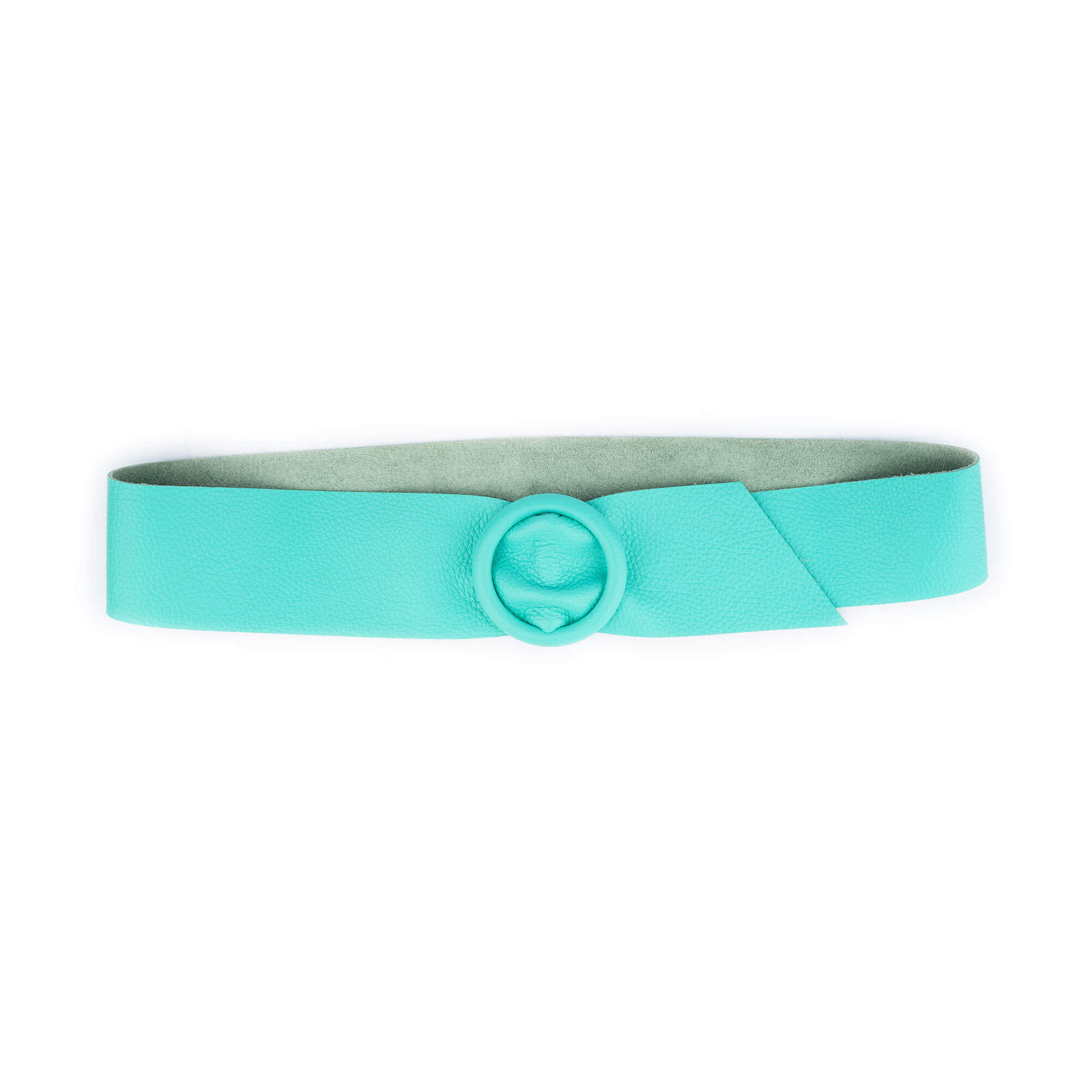 Buy High Waist Womens Turquoise Belt | Round Buckle | LeatherBelts