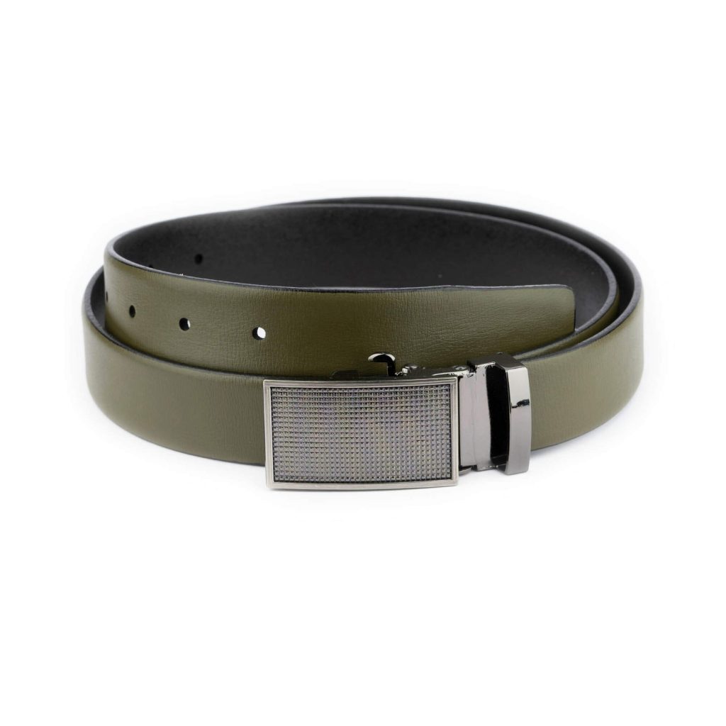 Buy Ratchet Belt For Women | Olive Green Leather | Capo Pelle