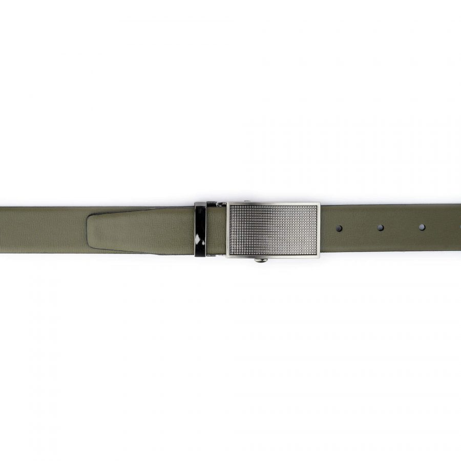 ratchet belt for women olive green leather 3