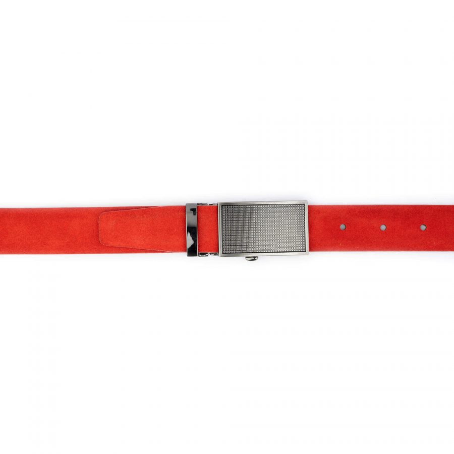 red suede ratchet belt for women 3