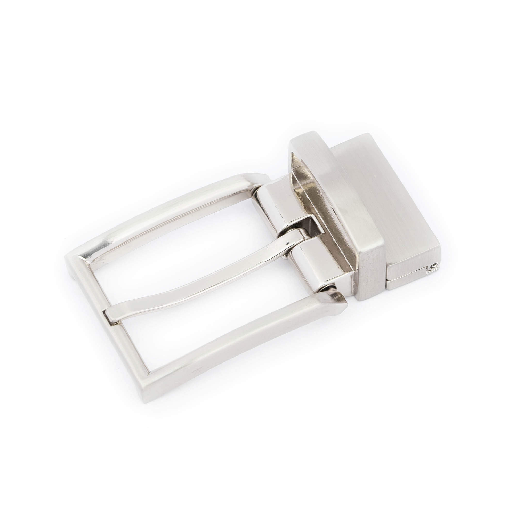 1 3/8 inch (35 mm) Nickel Free Reversible Clamp Belt Buckle Silver