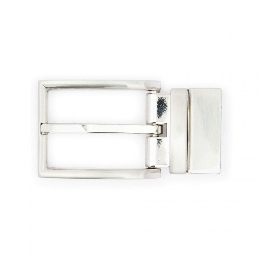 silver rectangular belt buckle reversible 2