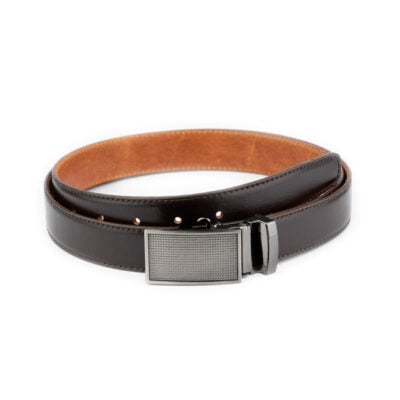 womens ratchet belt brown leather 3 0 cm 1