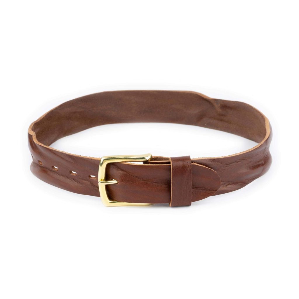 Buy Brown Belt With Solid Brass Buckle | Real Leather | Capo Pelle