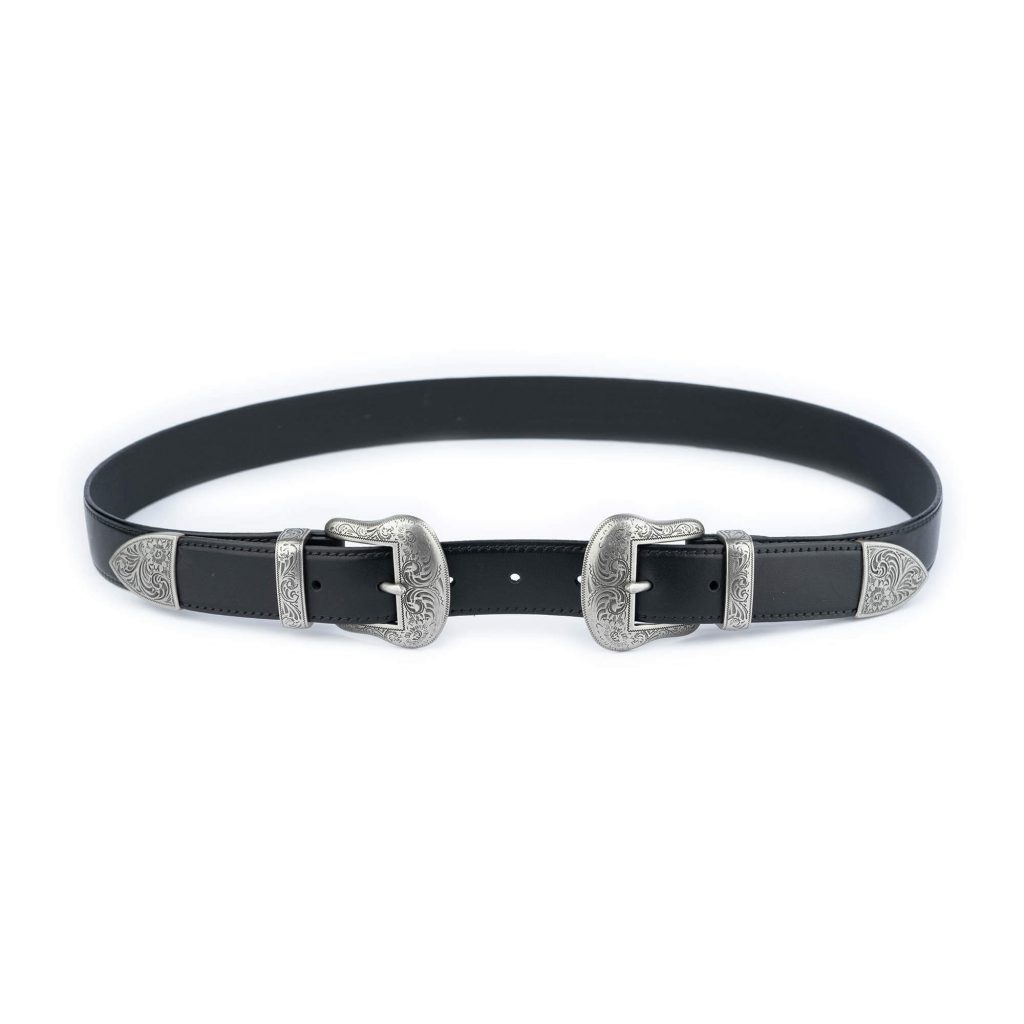 Double - Buckle Leather Belt