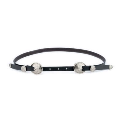 western double buckle belt womens black leather 1 5 cm 1 28 36 usd75