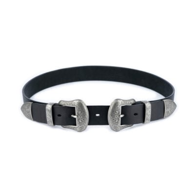 black western double buckle belt 1 5 inch wide 1