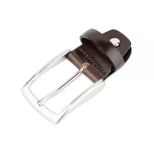 Horseshoe buckle brown 35 mm leather belt